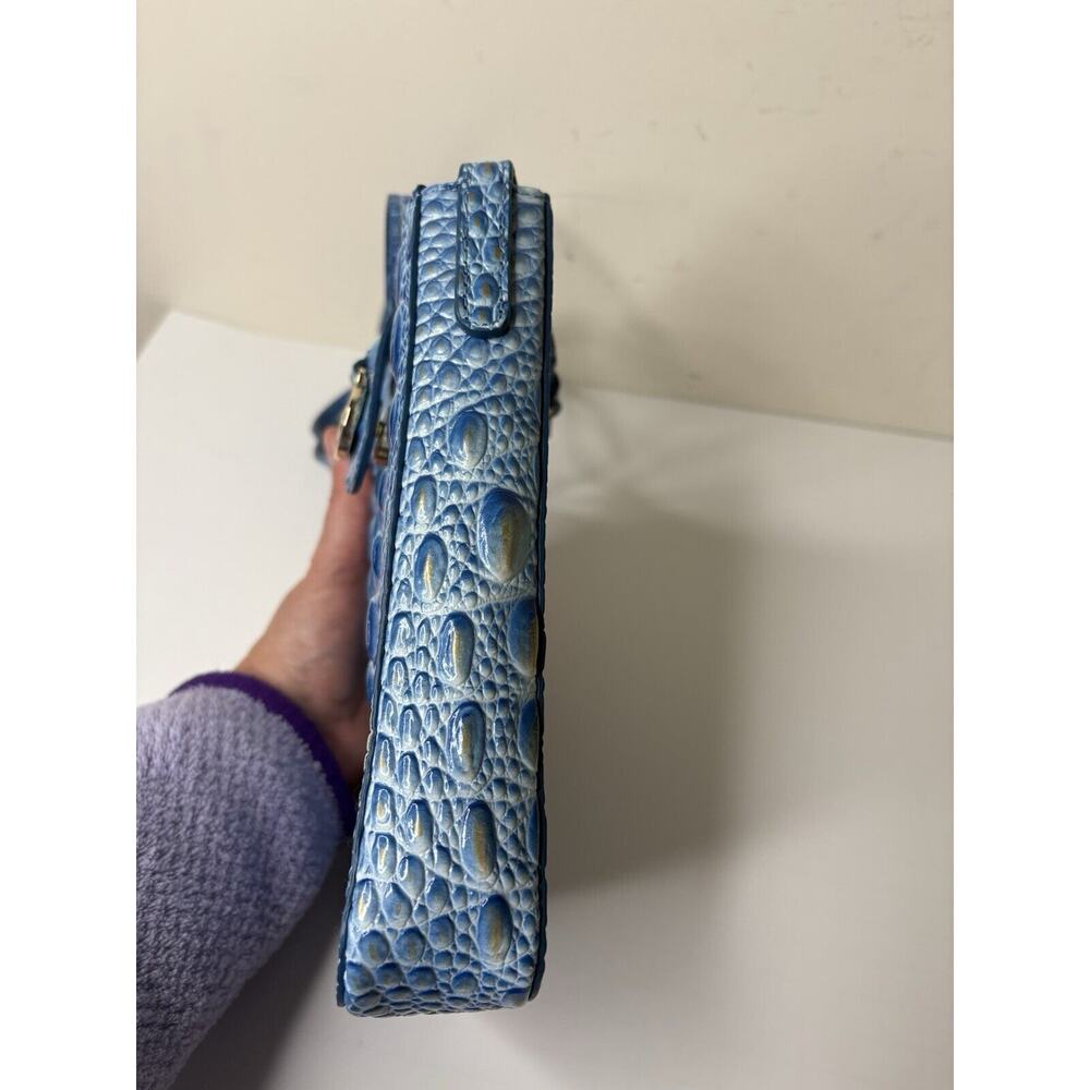 Brahmin Marley Melbourne Leather Crossbody Purse Blue Lagoon - Picture 9 of 13